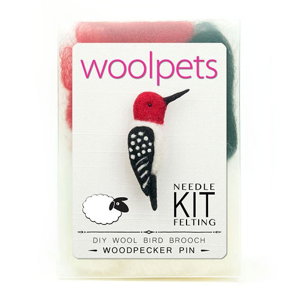 WoolPets Needle Felting Kit - Woodpecker Pin