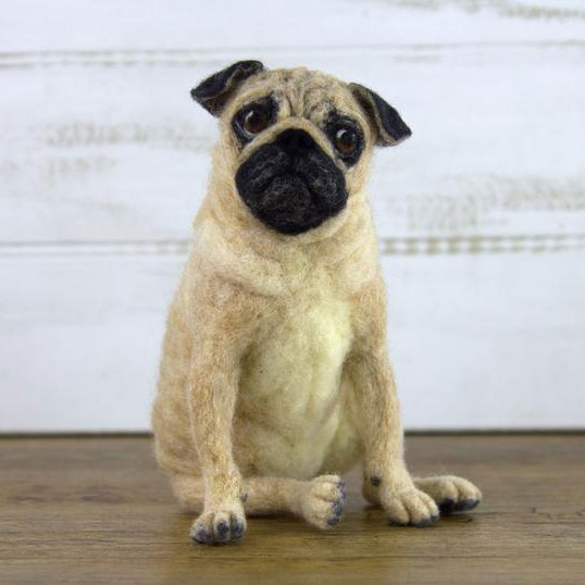 World of Wool Felting Kit - Pugsley the Pug