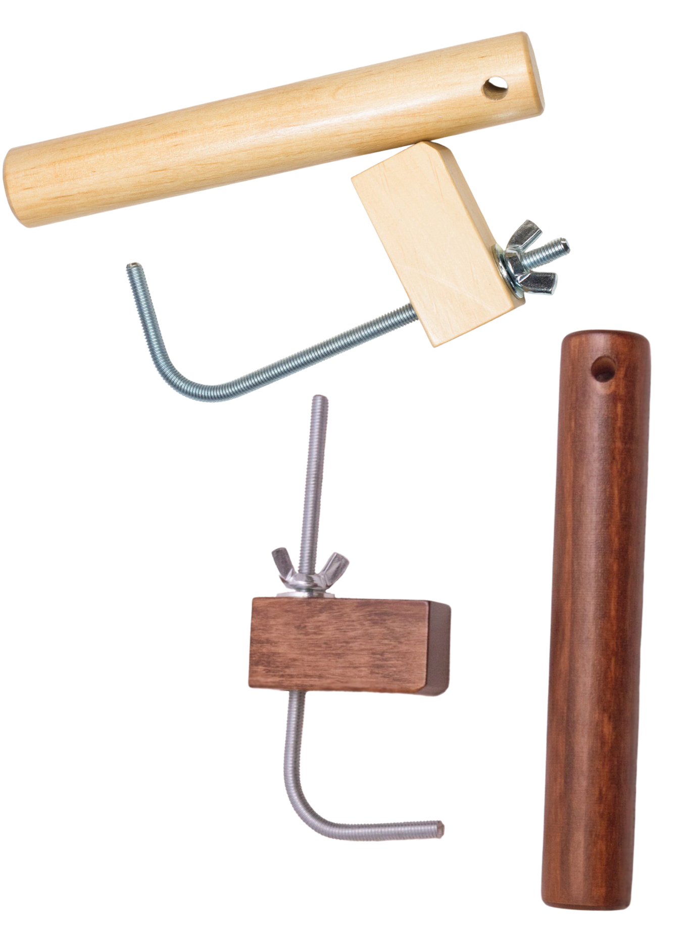 Kromski Warp Peg & Clamp (Walnut or Clear Lacquered)