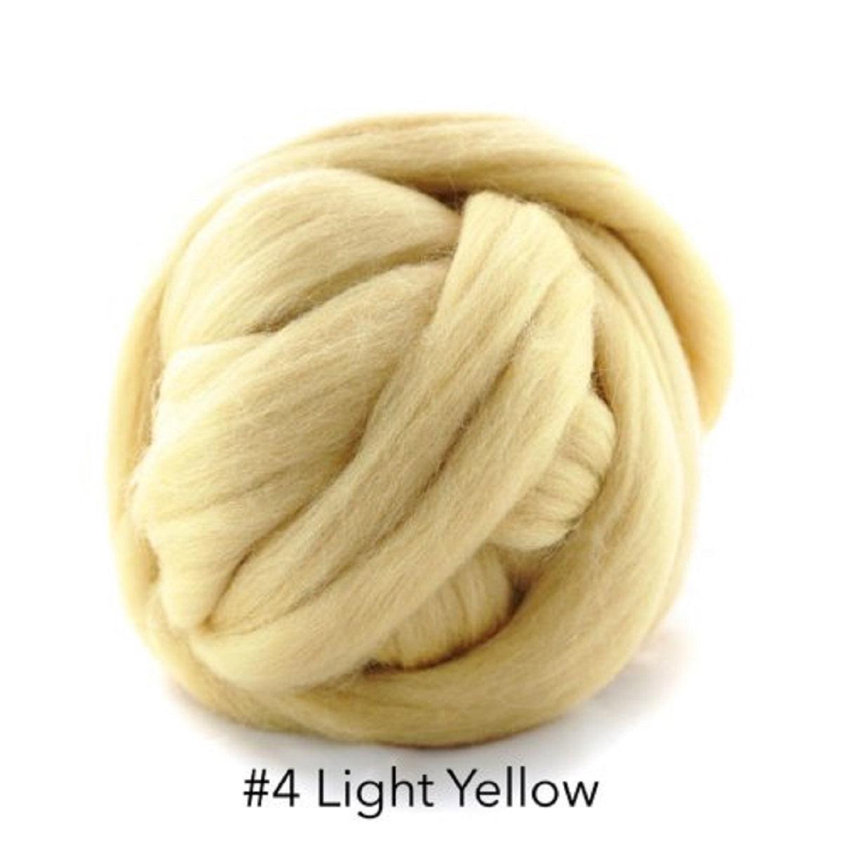 Polish Merino Wool Top - Light Yellow