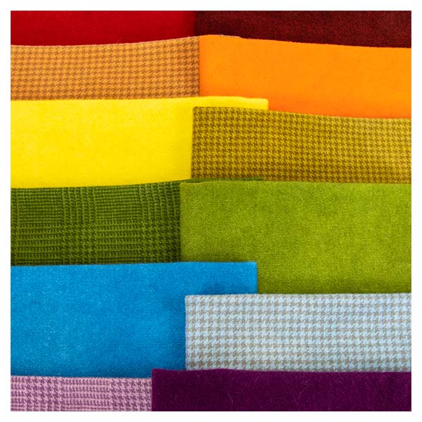 Weeks Dye Works Hand Over-Dyed Wool Fabric - Houndstooth / Solid