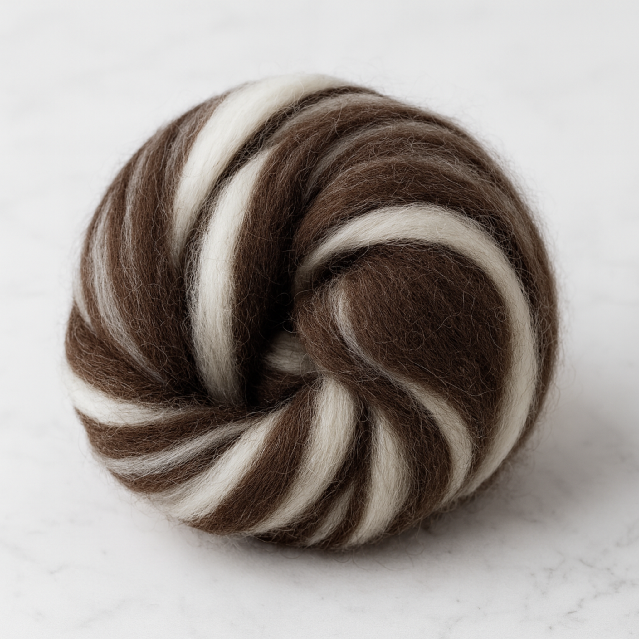 Yin Yang Corriedale Cross Combed Wool Top  Natural Brown and Ecru Blend (8 oz)