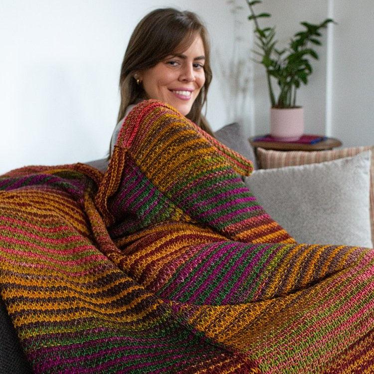 Ikat Throw Blanket Pattern - Uneek Worsted