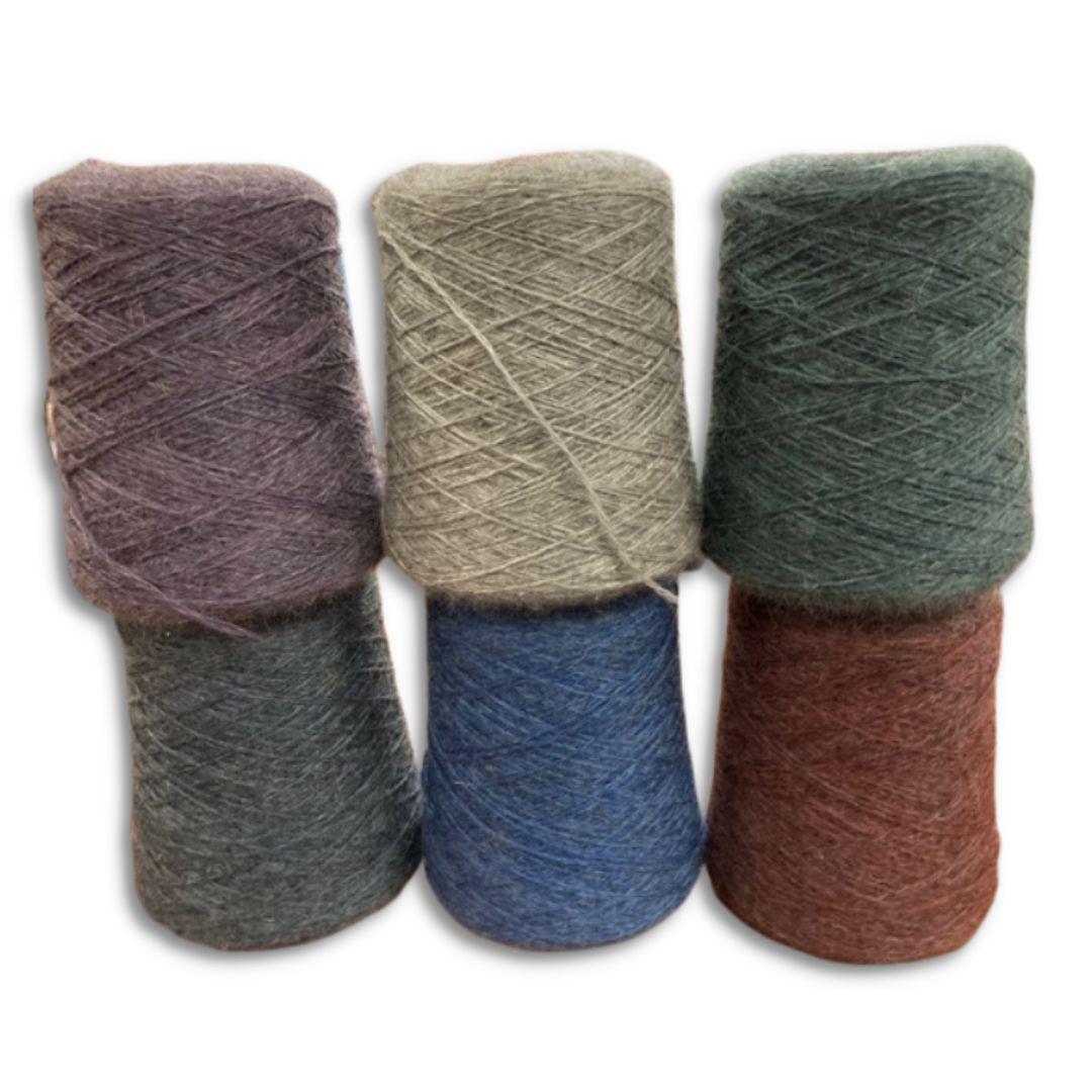 Jagger Spun Gotland Heather Line Yarn Cones | 2/8 Fingering Weight | 1lb Cone, 2,240 Yards | Blended Wool