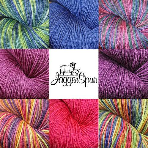 Jagger Spun Kokadjo Line Yarn Cones | 4/14 Fingering Weight | 1lb Cone, 1,960 Yards | 90% Superwash Wool & 10% Mulberry Silk