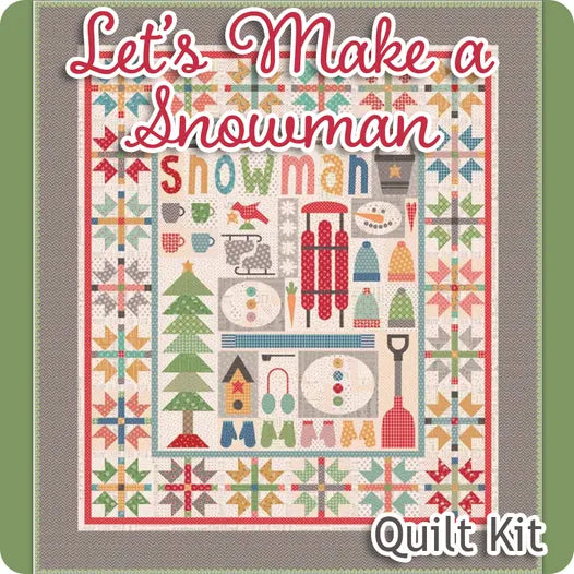 Let's Make a Snowman Sew Along Quilt Kit Featuring Home Town Holiday by Lori Holt