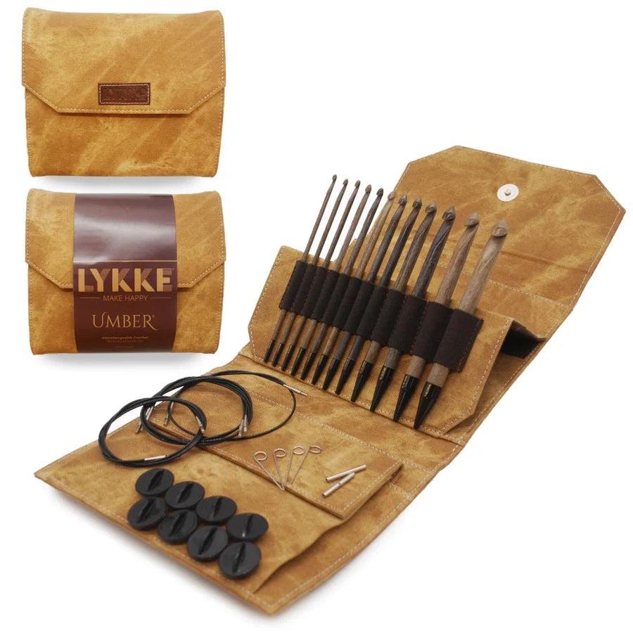 Lykke Umber 6" Interchangeable Tunisian Crochet Hook Set with Carrying Case | 12 Crochet Hooks Size US E - P