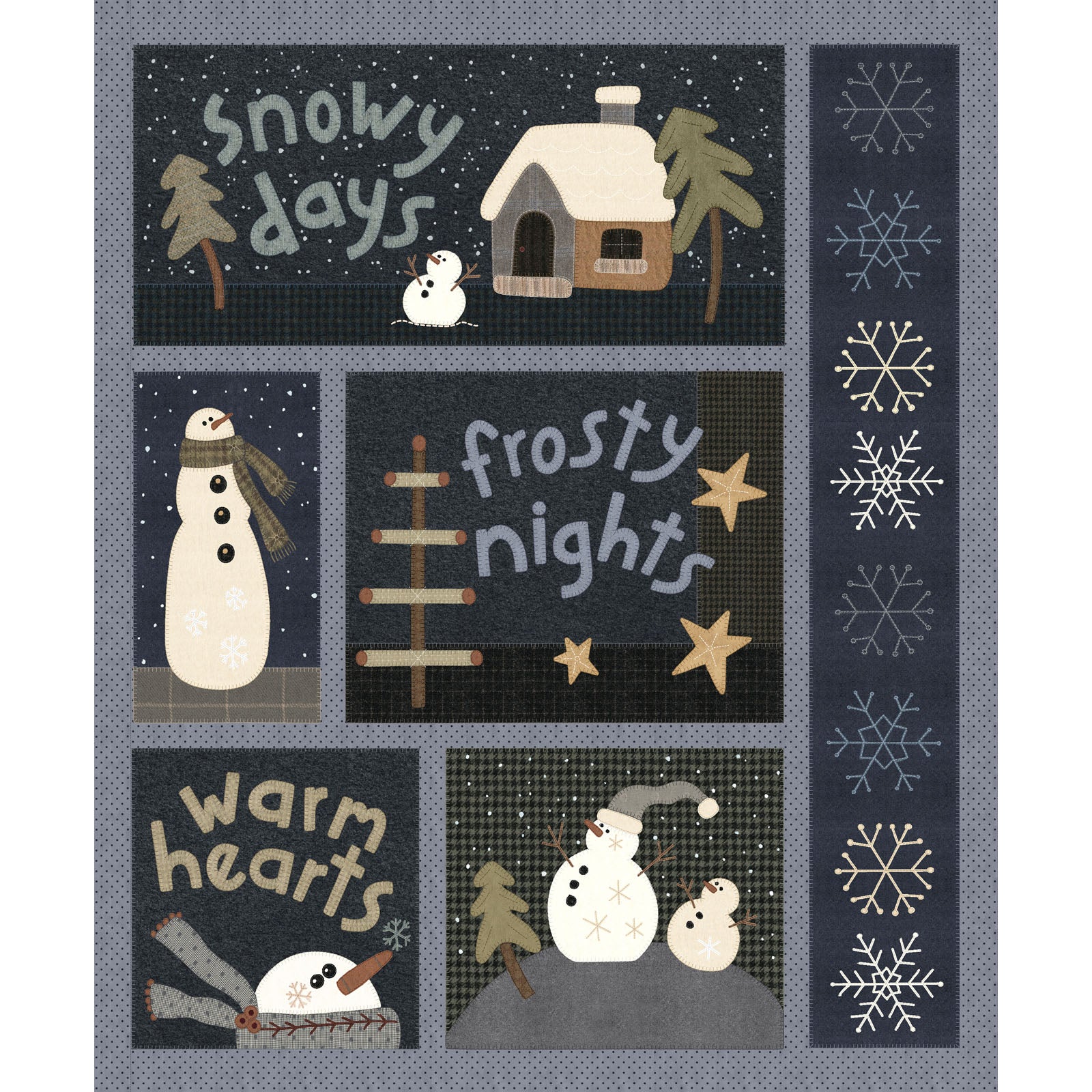 8469P-97 Graphite || Snowy Days & Frosty Nights 35x44 Panel by Kathi Campbell