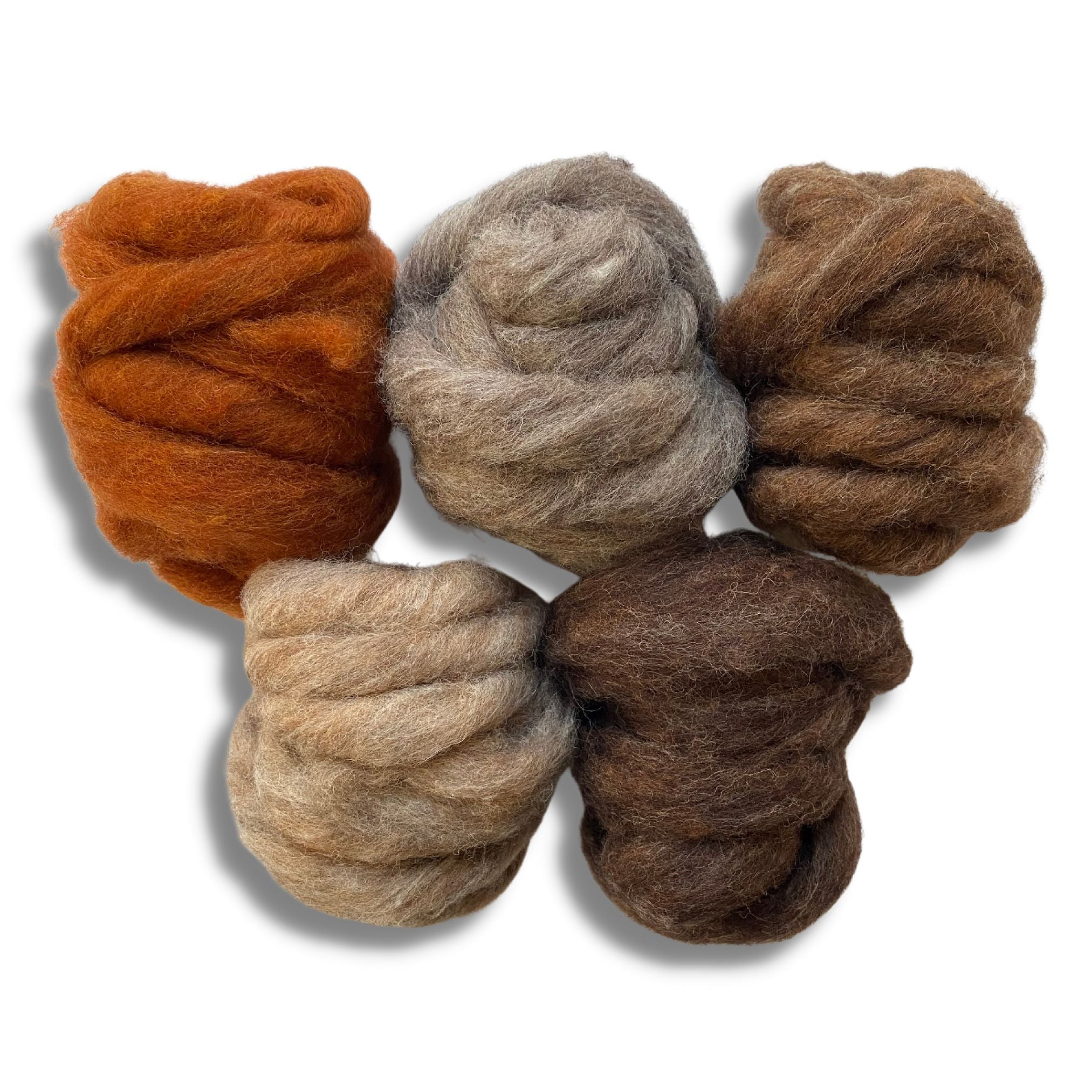 Furry Friends Variety Pack | Carded Corriedale Wool Sliver | 5 Colors