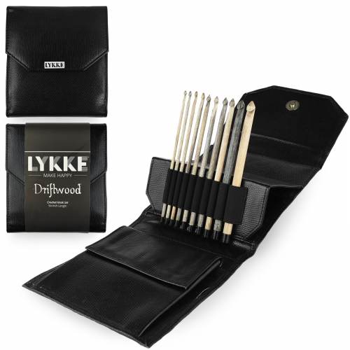 Lykke Driftwood 6" Crochet Hook Set with Carrying Case | 10 Crochet Hooks Size US E - M