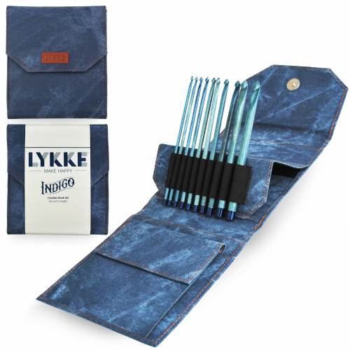 Lykke Indigo 6" Crochet Hook Set with Carrying Case | 10 Crochet Hooks Size US E - M