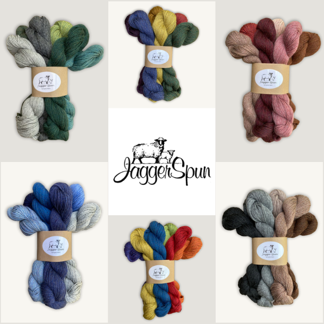 Jagger Spun 6-Skein Bundle | 3/8 Heathers| Sport Weight