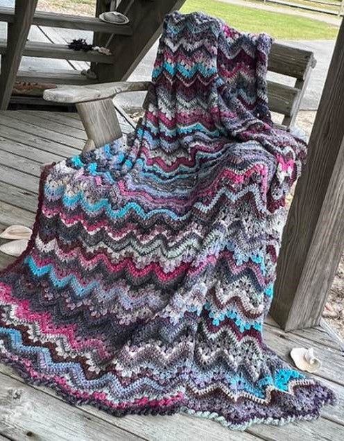 Six Day Beach House Crochet Blanket Kit | Noro Tsubame Yarn