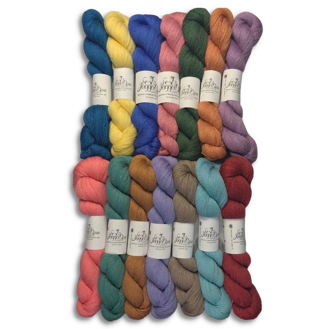 Zephyr Wool-Silk Yarn - 5 Skeins per Bundle | 2/18 Lace Weight | 2,800 Total Yards | 50% Merino Wool & 50% Tussah Silk