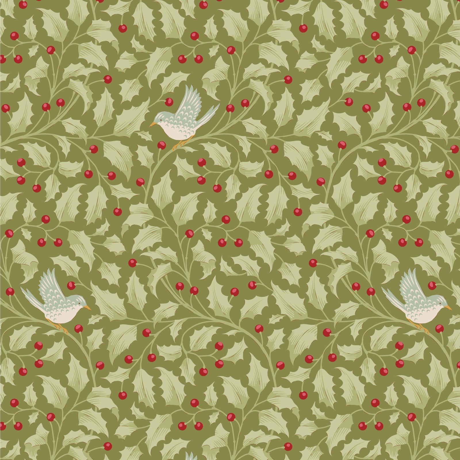 Tilda Merry Little Christmas 100631 Holly Moss Fabric