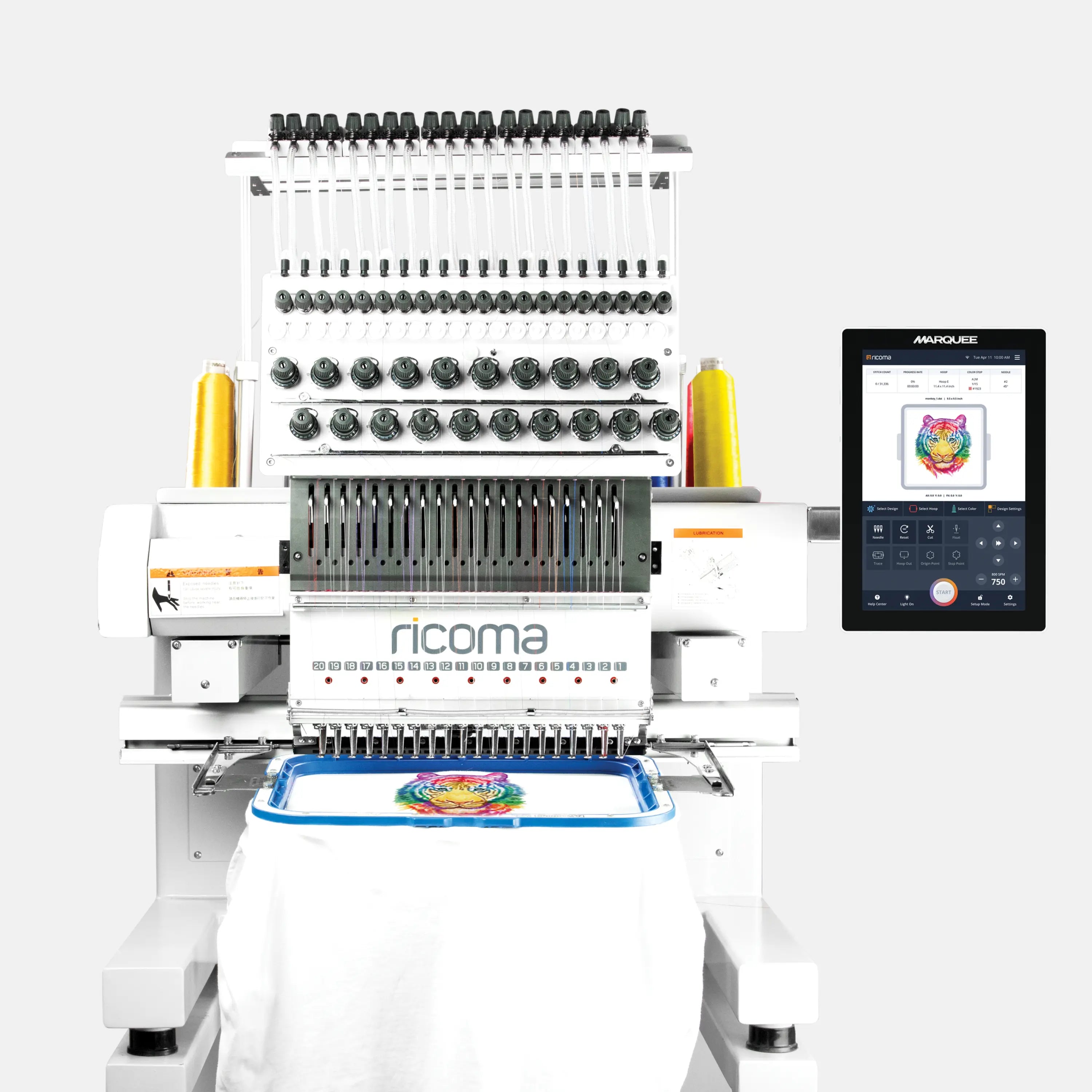 Marquee 20-Needle Commercial Embroidery Machine with 10.1" Touchscreen Panel