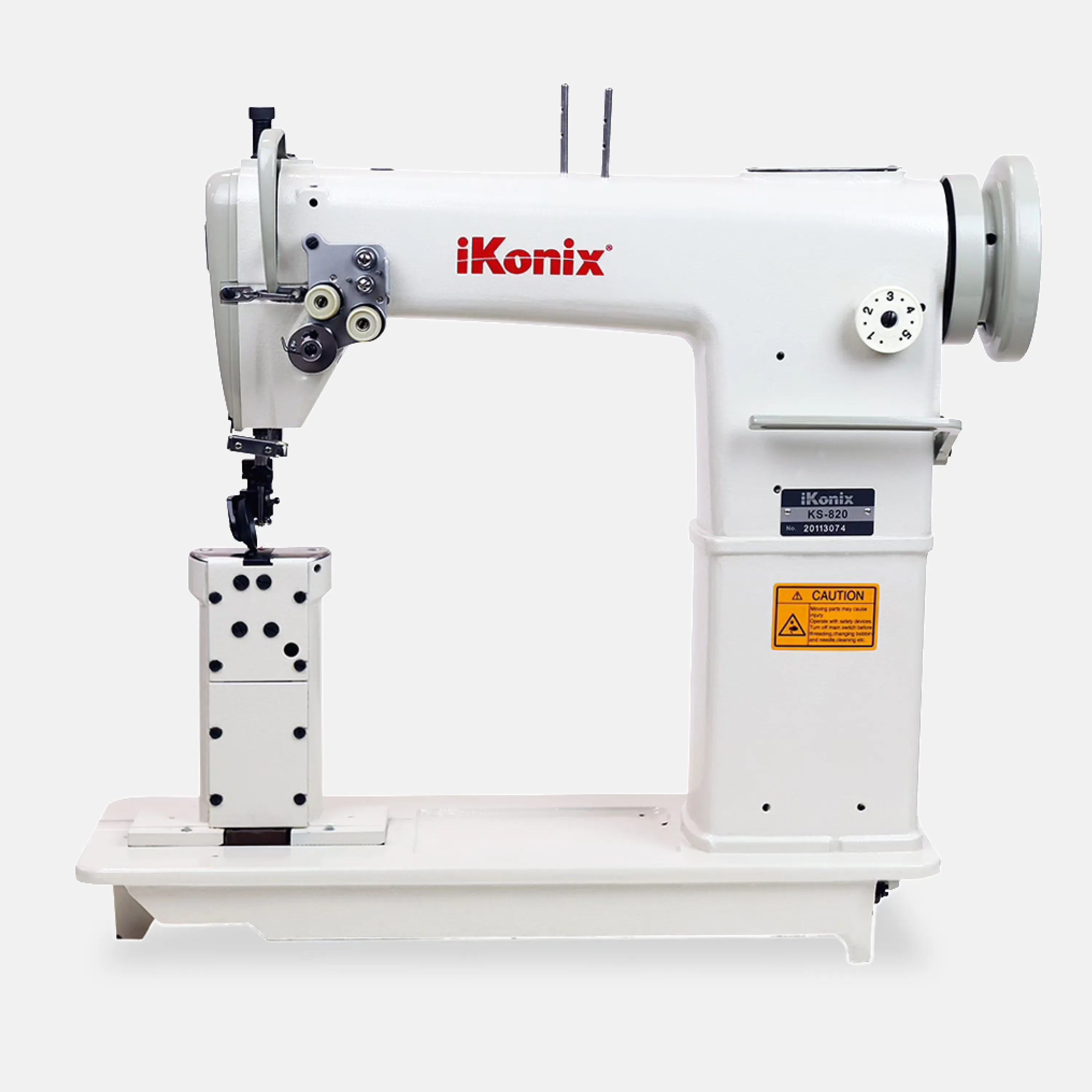 iKonix Double-Needle Post-Bed Lockstitch Industrial Sewing Machine (includes table, stand,  & servo motor)
