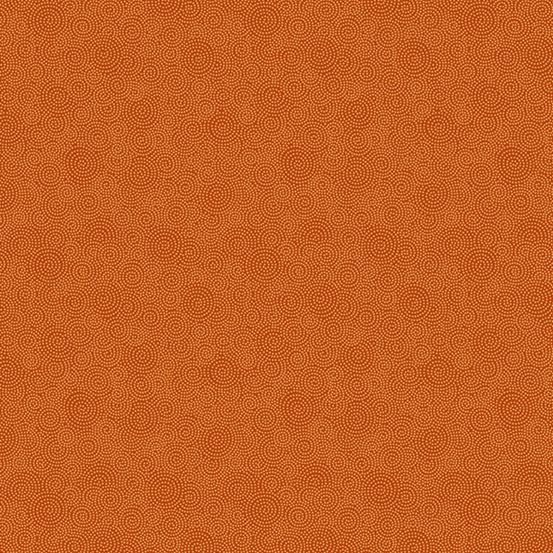 Andover Fabrics - Moonlight Roses, Dot Rings, Orange || SOLD BY THE HALF YARD