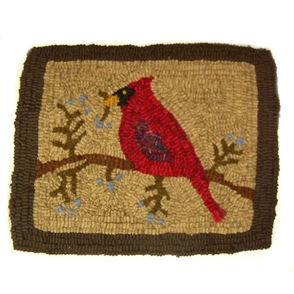 Beginner Rug Hooking Kit - Cardinal Foot Stool