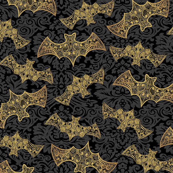 Andover Fabrics - Mystery Manor, Bats, Bronze || SOLD BY THE HALF YARD
