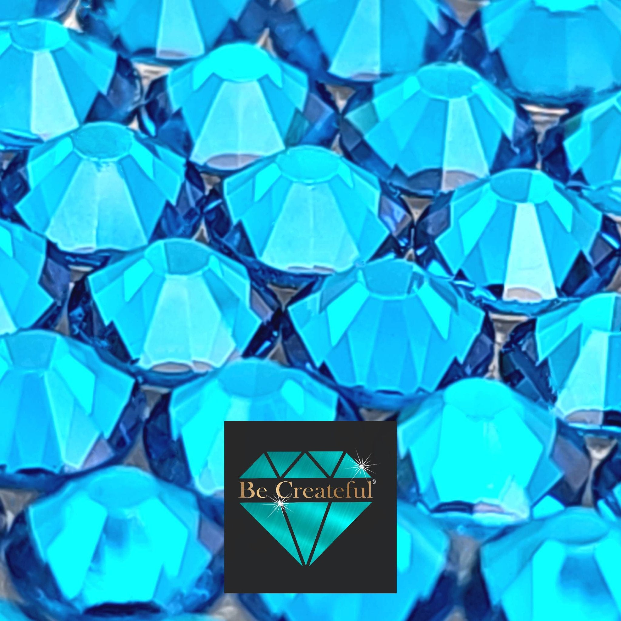 Capri Blue BULK LUXE HOTFIX Rhinestones