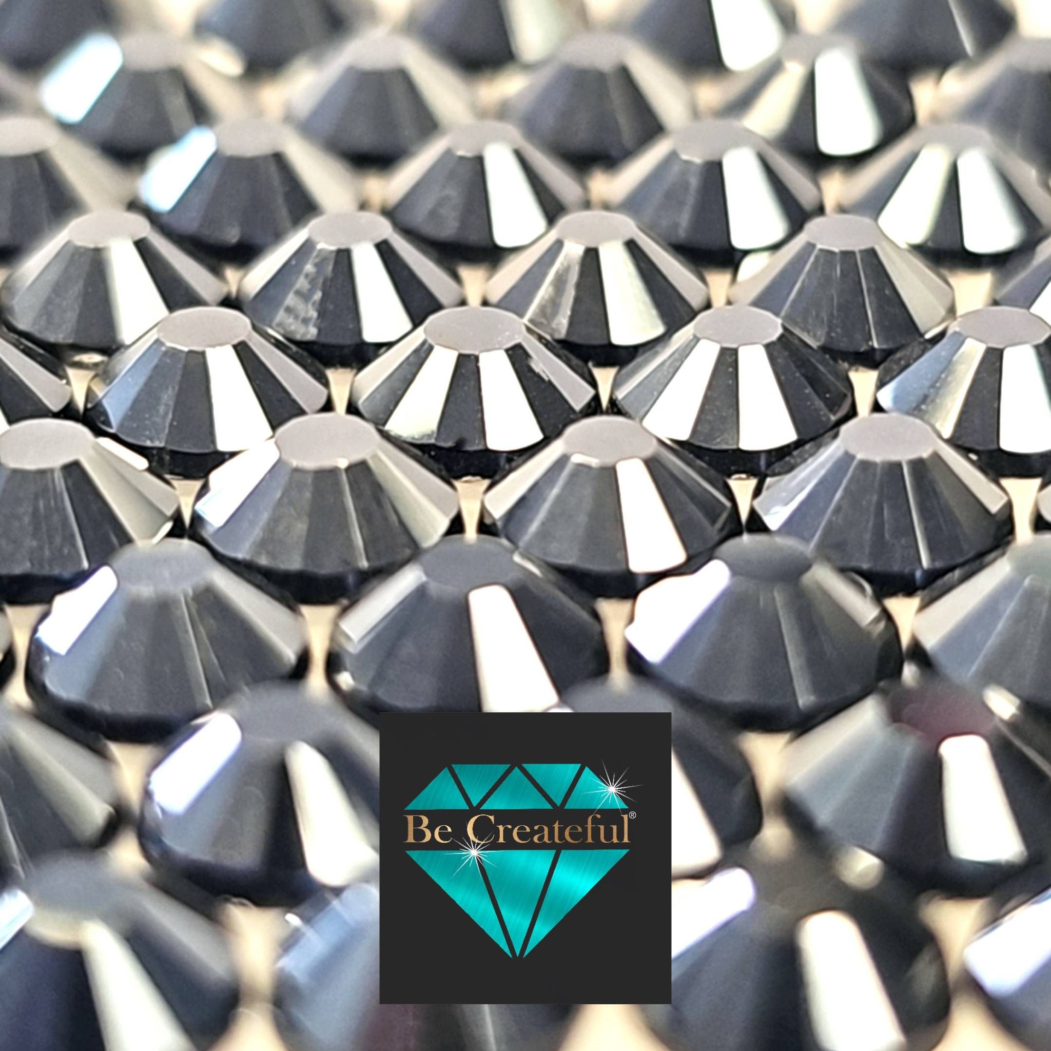 BULK LUXE Jet Hematite HOTFIX Rhinestones