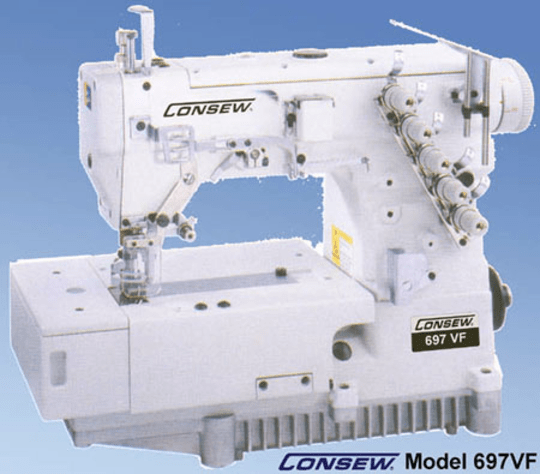Consew 697VF High Speed, Flat Bed, Top and Bottom Coverstitch