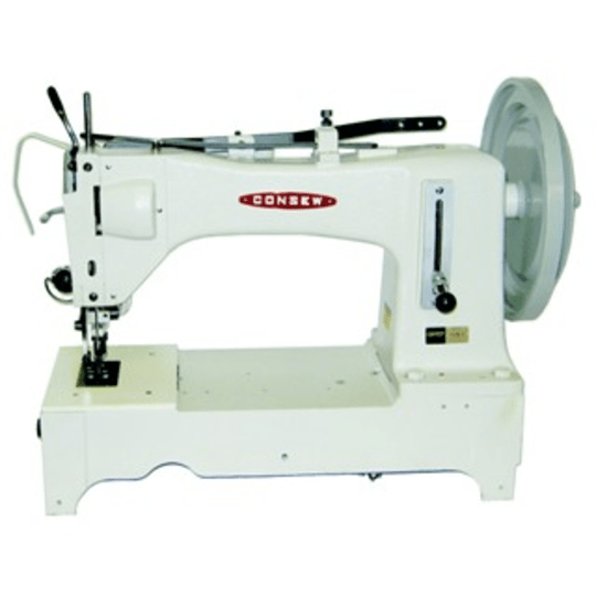 Consew Model 733R-5 Extra Heavy Duty, Long Arm, Single Needle, Drop Feed, Lockstitch Machine Power Stand and Motor