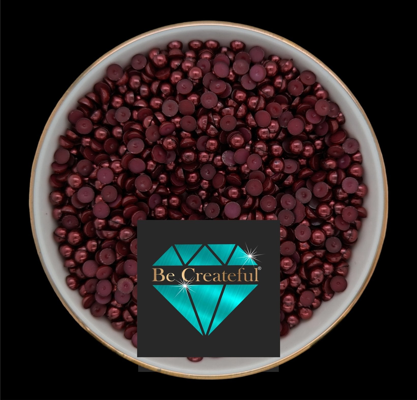 CLEARANCE Burgundy Wine Resin Decoden Cabochon Flatback Pearls