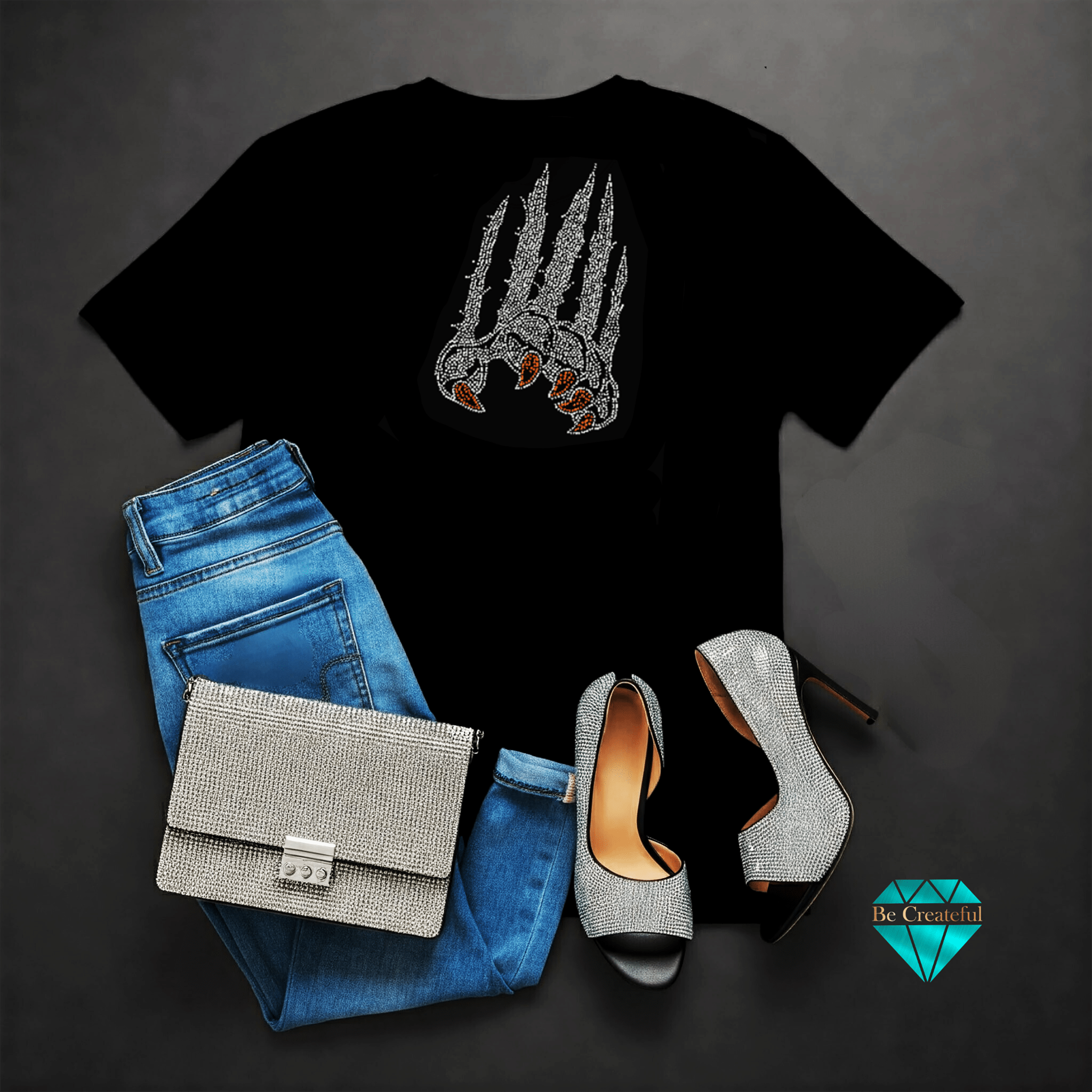 Claw Marks Rhinestone Transfer