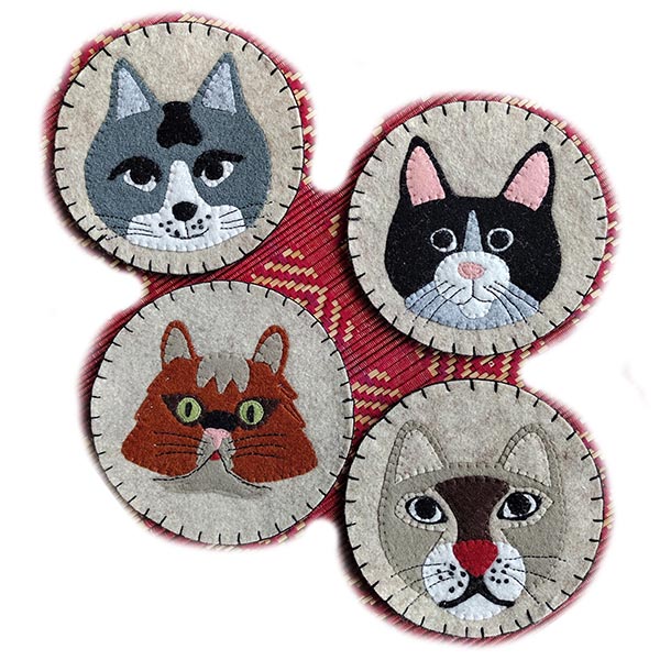 Felt Coaster Kit - Cats