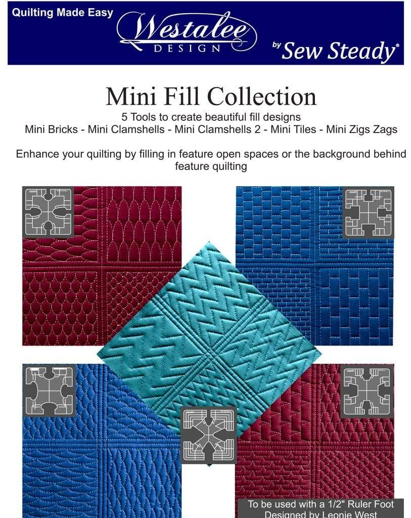 Westalee Design By Sew Steady Leonie West NEW Mini Fills Collection Set Of  Quilting Templates