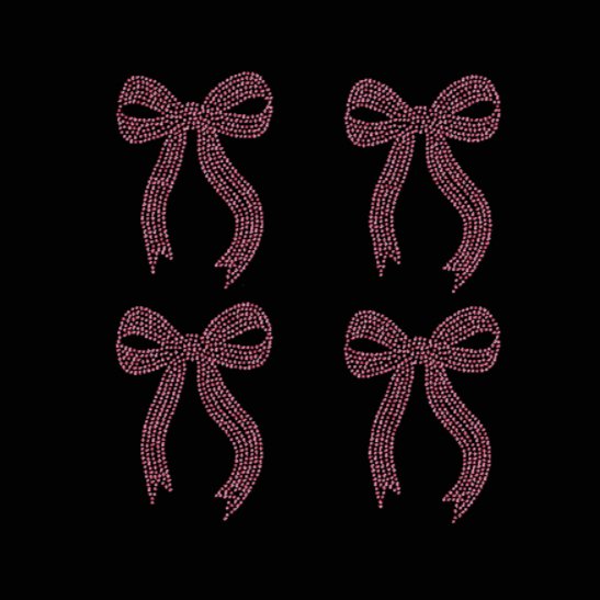 Bow 10 Small Set of 4 Rhinestone Transfer