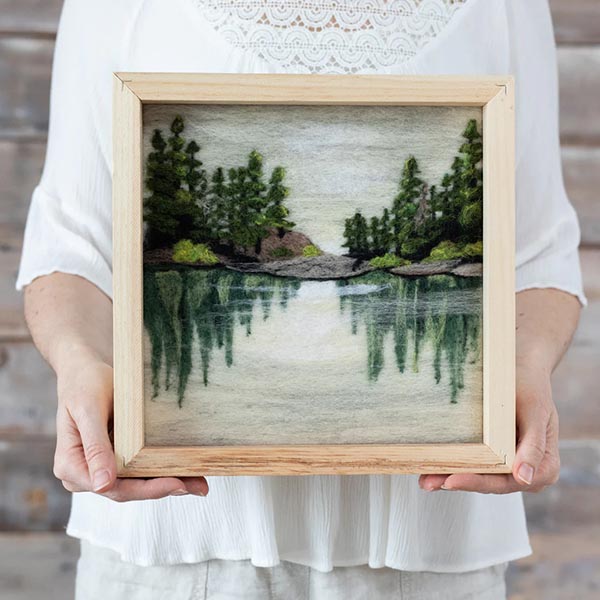 Painting with Wool Needle Felting Kit - Lake Reflections