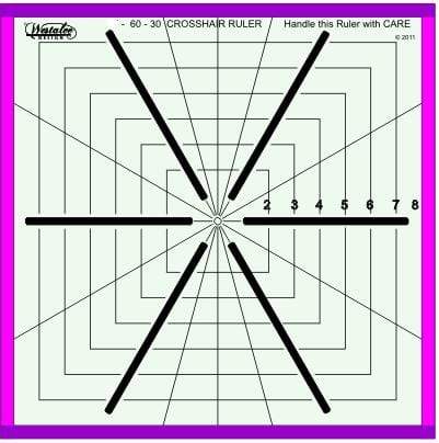 Westalee 12.5" x 12.5" 6 Pt Crosshair Ruler
