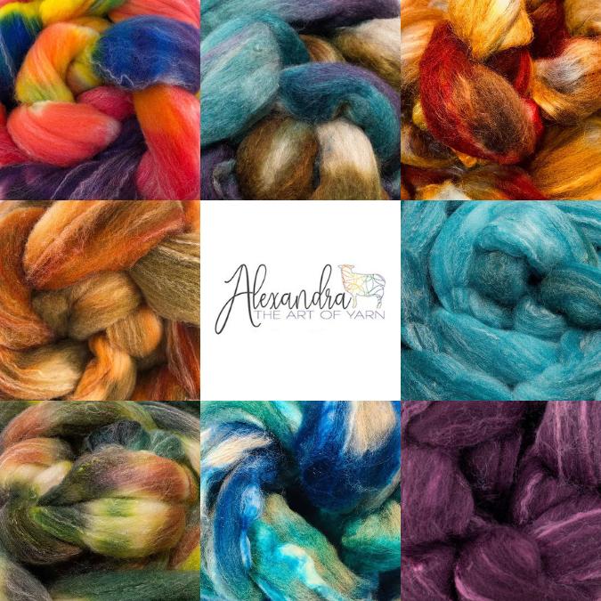 Alexandra Hand Dyed Merino Silk Top