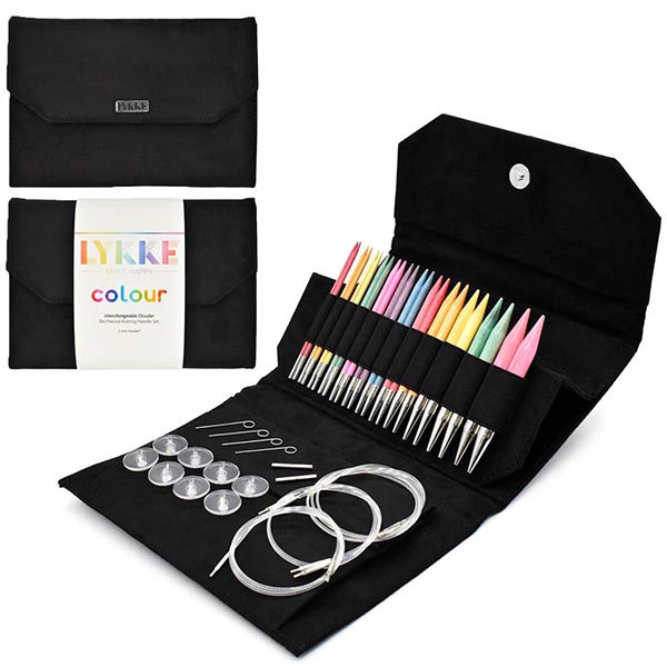 LYKKE Colour 5.0" Interchangeable Knitting Needle Set - Black Suede