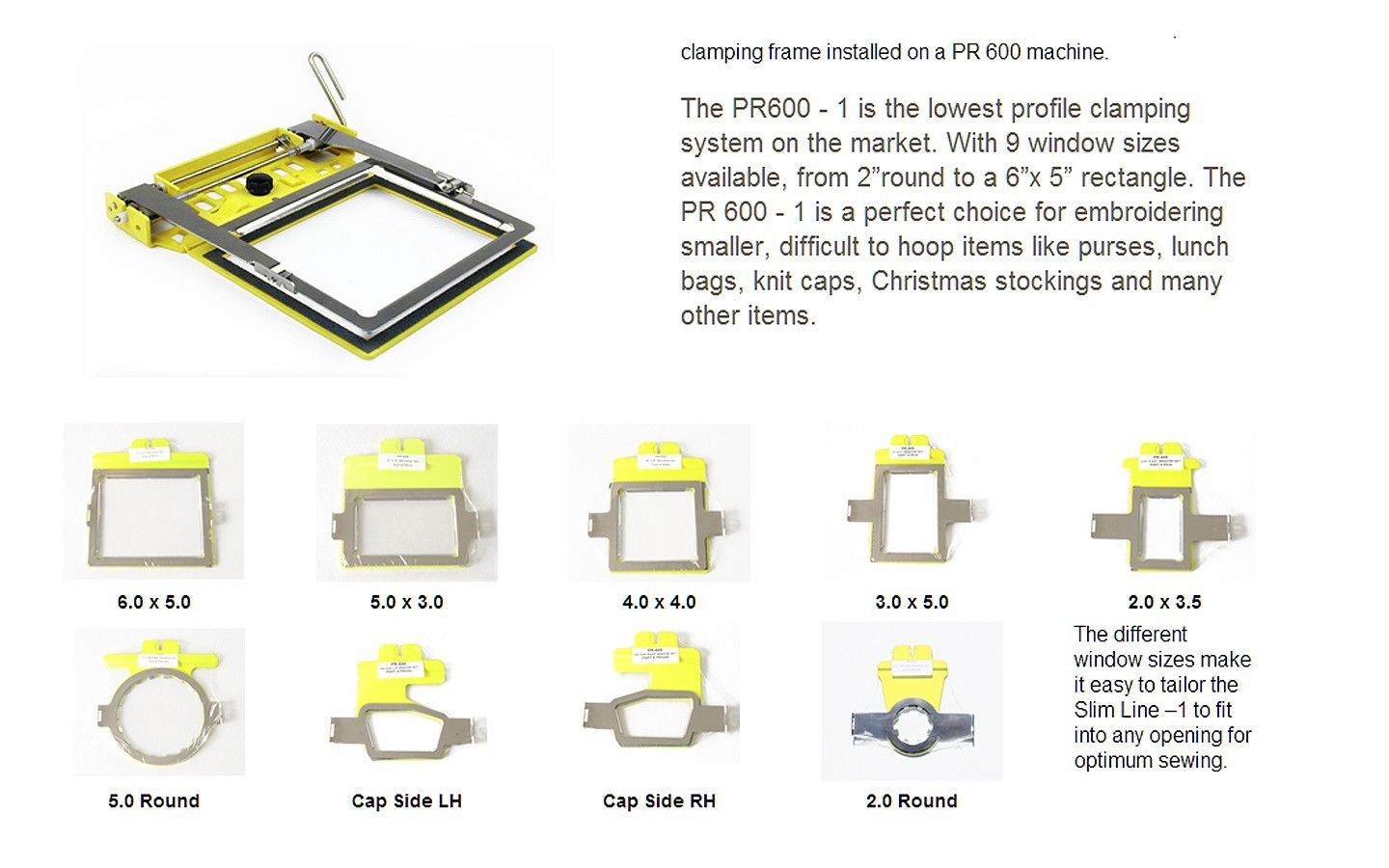HoopTech Windows for Brother Babylock Clamp Hoop System PR600-3 X 5 Window