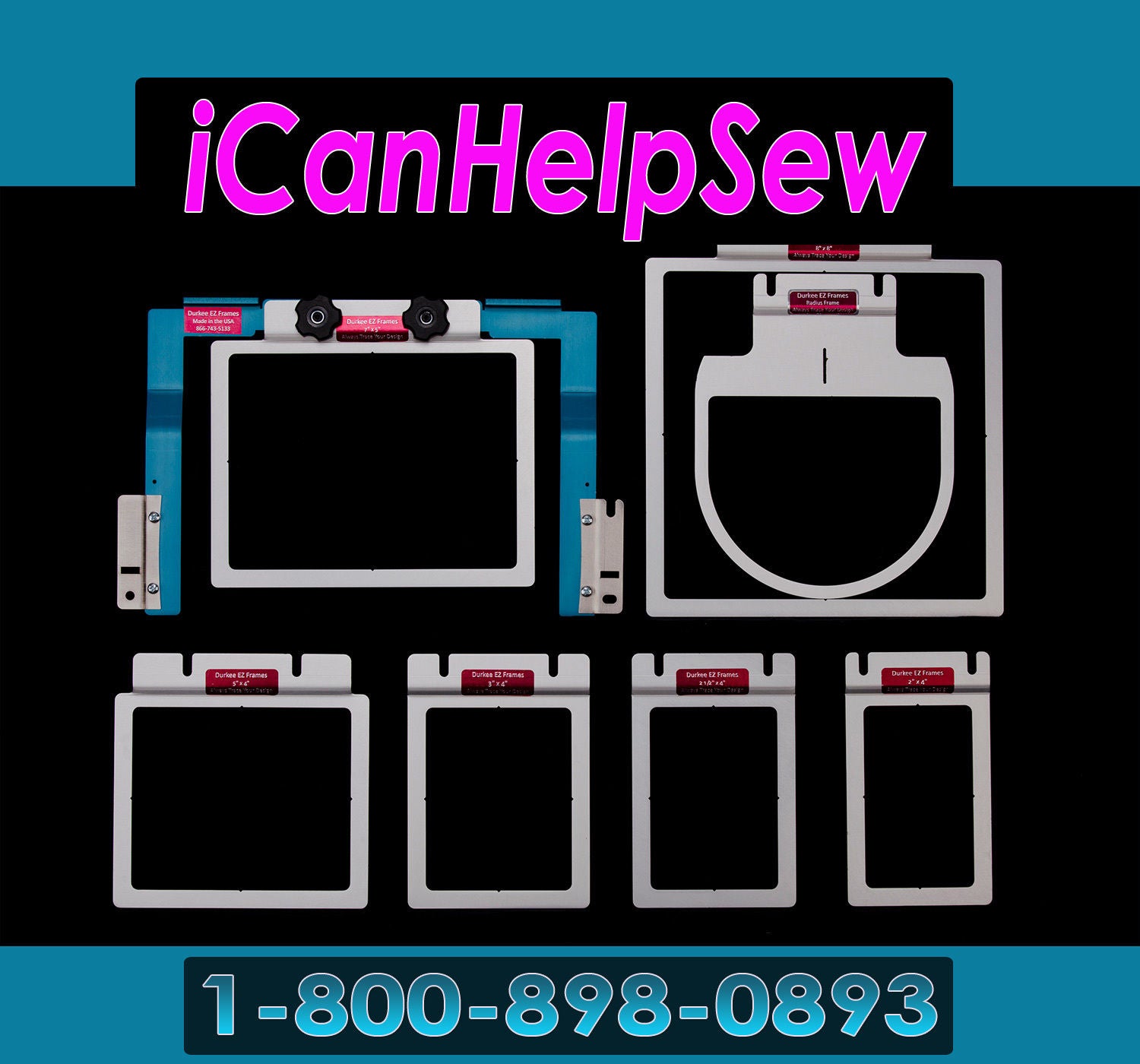 Durkee Fast EZ Frames for Brother 6 & 10 Needle Embroidery Machines PR655 PR1000