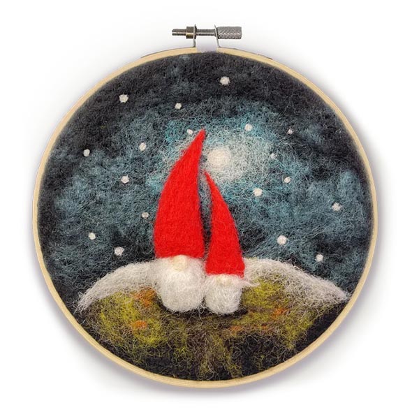 Nordic Gnomes in a Hoop Needle Felting Craft Kit