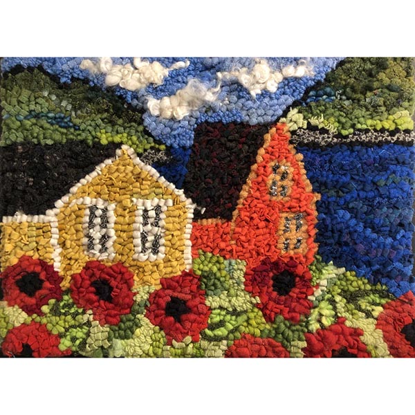 Beginner Rug Hooking Starter Pack - Poppies on the Edge of Town