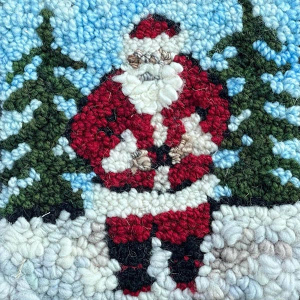 Beginner Rug Hooking Kit - Santa on the Tree Lot