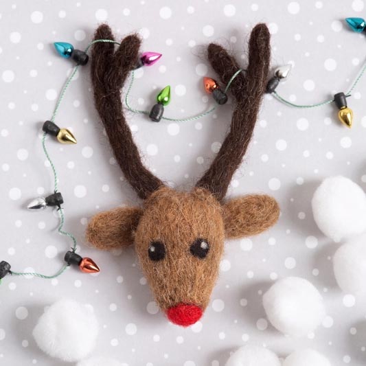 Rudolph Brooch Needle Felting Kit