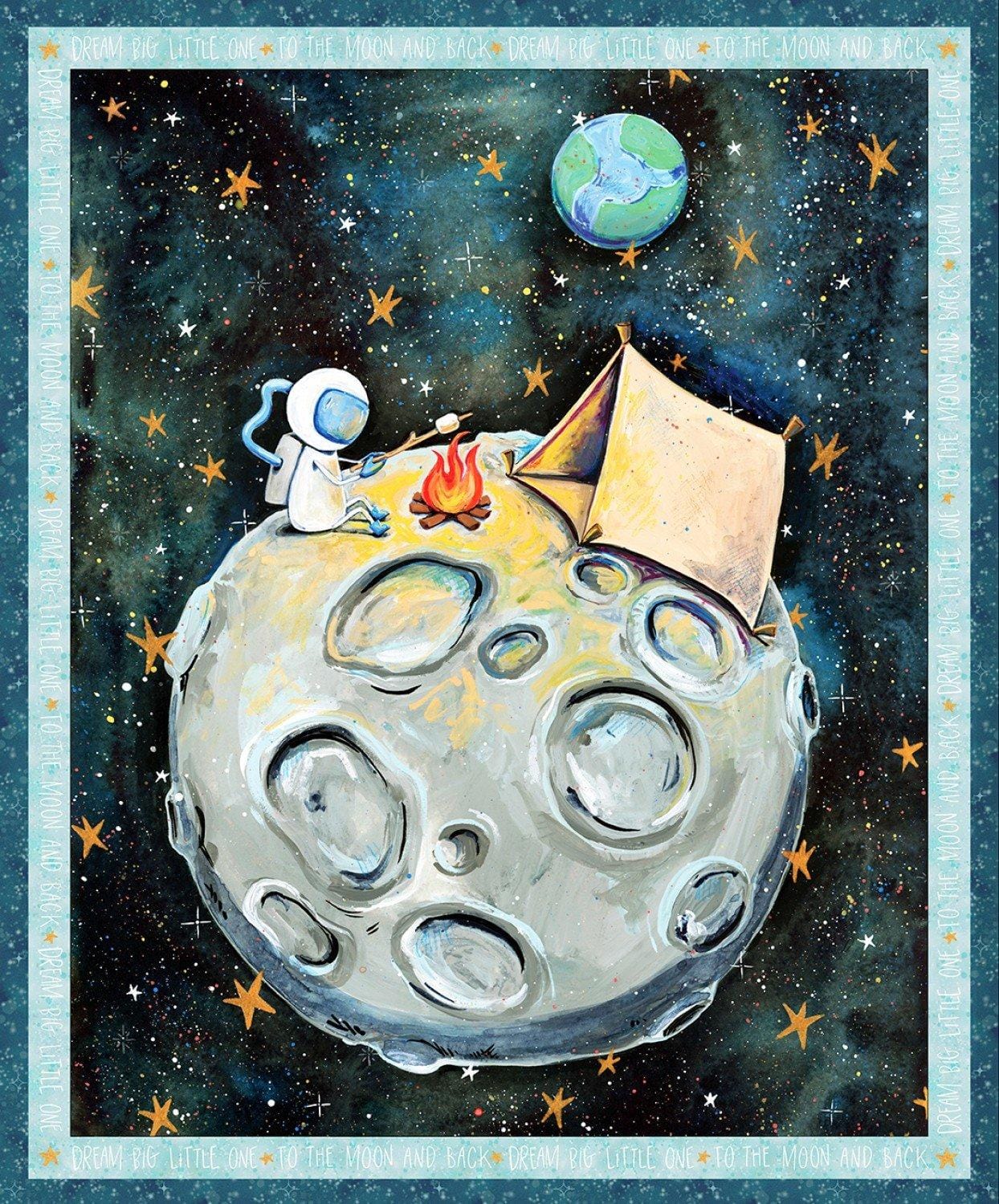 P & B Textiles To The Moon Camping on the Moon