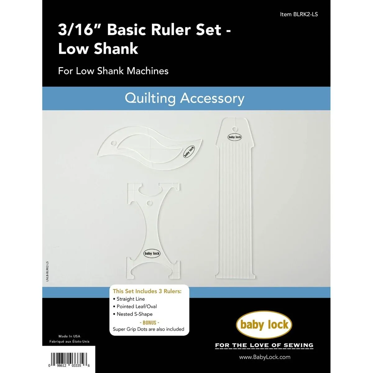 Baby Lock BLRK2-LS 3/16" Basic Ruler Set