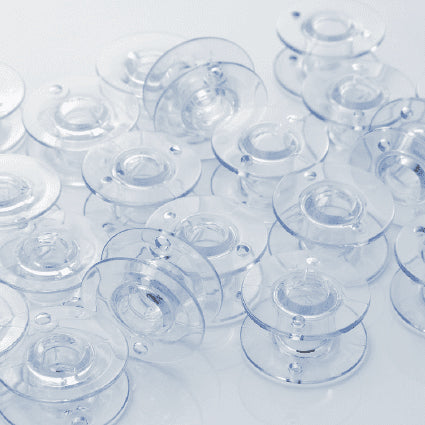 Clear Plastic Bobbins 10pk, Brother #SA155
