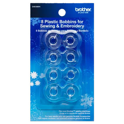 Clear Plastic Bobbins 10pk, Brother #SA156