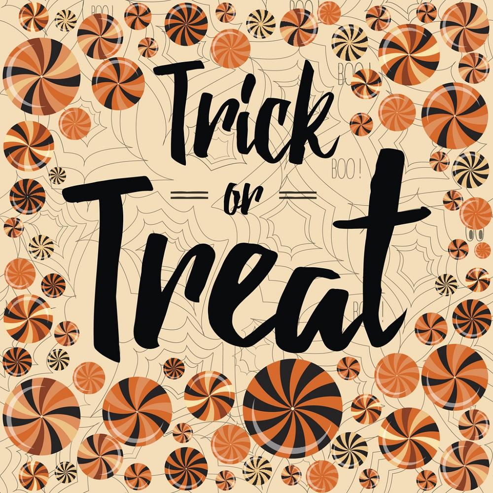 Vintage Trick-Or-Treat Candy Fabric Panel
