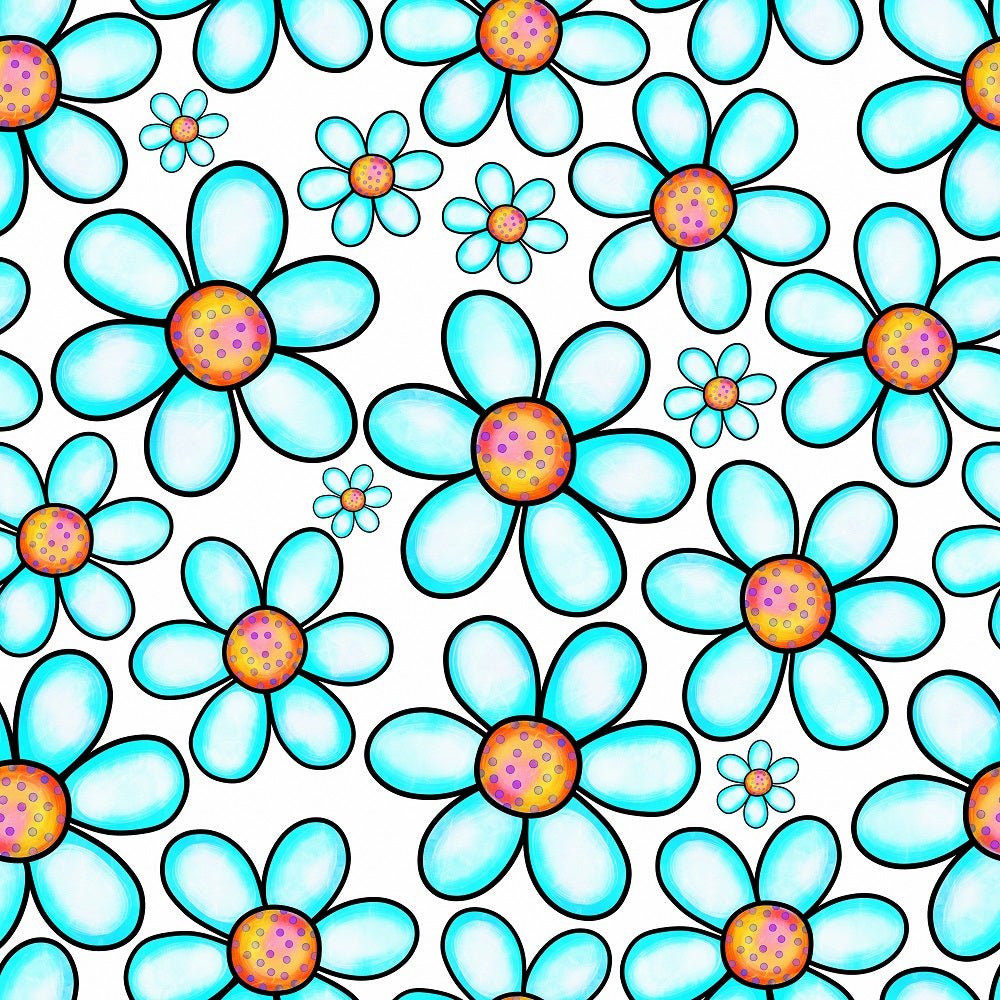 Watercolor Allover Floral Collage #10 Fabric