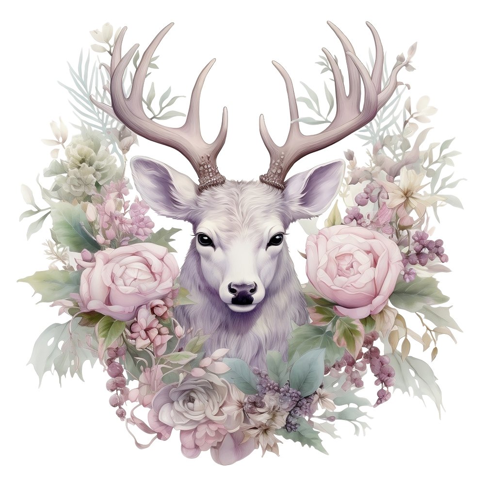 Watercolor Pastel Christmas #7 Fabric Panel